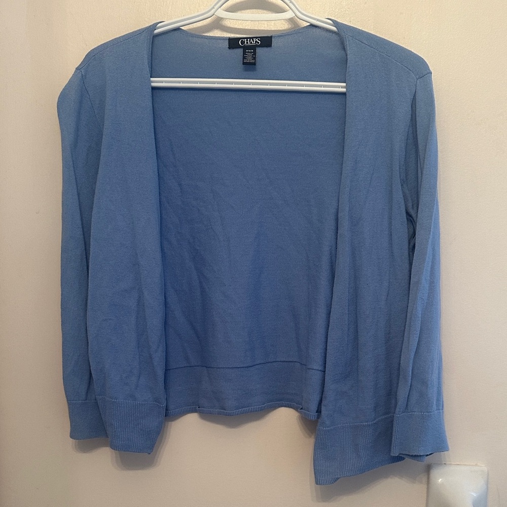 Chaps Sky Blue Open Cardigan